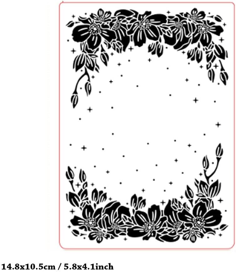FUGUT 3-D Embossing Folder for Card Making - Plastic Textured Template for DIY Scrapbooking, Paper Crafting and Handmade Art Supplies (3D Starry Sky Flowers 5.8 x 4.1 in) - Image 2